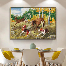 Load image into Gallery viewer, Animal Patterns Houndstooth and Elk Stamped Cross Stitch Kits For Beginners - AIMDIY