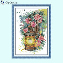 Load image into Gallery viewer, Rose Wall Sconce DIY Floral Pattern Cross Stitch Kit - AIMDIY