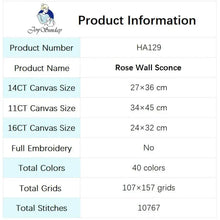 Load image into Gallery viewer, Rose Wall Sconce DIY Floral Pattern Cross Stitch Kit - AIMDIY