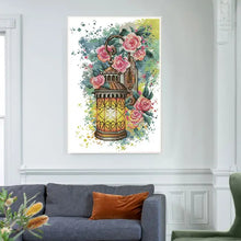 Load image into Gallery viewer, Rose Wall Sconce DIY Floral Pattern Cross Stitch Kit - AIMDIY