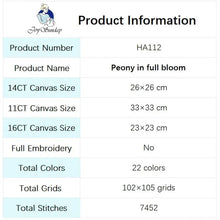 Load image into Gallery viewer, DIY Blooming Peonies - Cross Stitch Kits - AIMDIY