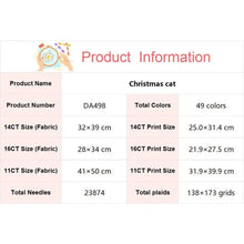 Load image into Gallery viewer, Christmas Cat Cartoon Animal Patterns Embroidery 14CT - AIMDIY