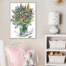 Load image into Gallery viewer, Cross Stitch Kit - Daisy Vase DIY Floral Pattern - AIMDIY
