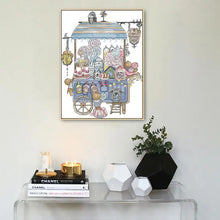 Load image into Gallery viewer, Dessert Cart DIY White Canvas Cross Stitch Kit - AIMDIY