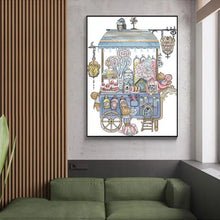 Load image into Gallery viewer, Dessert Cart DIY White Canvas Cross Stitch Kit - AIMDIY