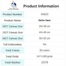 Load image into Gallery viewer, Doll Sailor Bear Cross Stitch  Animal Patterns Kids Room Decor - AIMDIY