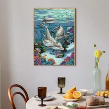 Load image into Gallery viewer, Dolphin Marine Animal Patterns - Cross Stitch Kits - AIMDIY