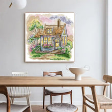 Load image into Gallery viewer, Dream Home Joy Sunday Scenic Pattern Cross Stitch Kit - Stamped Canvas for Handmade Embroidery
