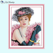 Load image into Gallery viewer, Elegant Lady Joy Sunday Character Pattern Cross Stitch Kits 14CT Counted - AIMDIY