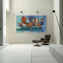 Load image into Gallery viewer, Fishing Kitten DIY Cartoon Animal Cross Stitch Kits - AIMDIY