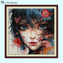 Load image into Gallery viewer, Fix one's eyes on DIY Character Pattern Cross Stitch Kits - AIMDIY