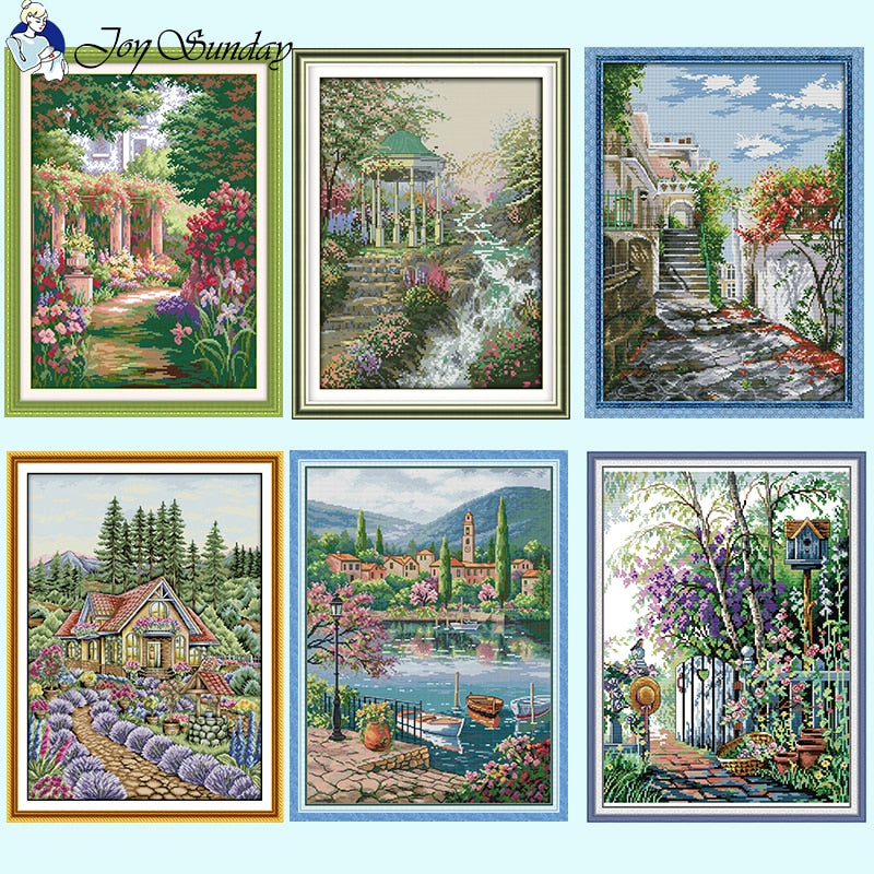 Flower Scenery Cross Stitch Kits