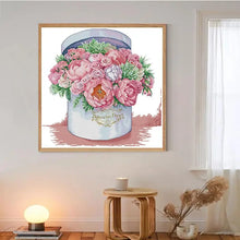 Load image into Gallery viewer, Cross Stitch Small Flowers Bucket - AIMDIY