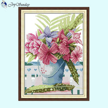 Load image into Gallery viewer, Flower Bucket  Flower   Thread         Stitching  Craft - AIMDIY