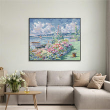 Load image into Gallery viewer, Flower Coast Oil Painting Scenic Pattern Cross Stitch Counted Kits - AIMDIY