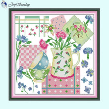 Load image into Gallery viewer, Flower Little Kitchen Still Life Pattern Cross Stitch - AIMDIY