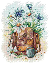 Load image into Gallery viewer, Flower Schoolbag Floral Pattern Cross Stitch Kits - AIMDIY