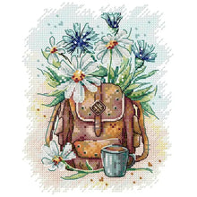 Load image into Gallery viewer, Flower Schoolbag Floral Pattern Cross Stitch Kits - AIMDIY
