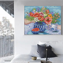 Load image into Gallery viewer, Flowers and Fruits Still Life Pattern Cross Stitch Kit