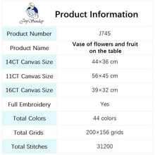 Load image into Gallery viewer, Flowers and Fruits Still Life Pattern Cross Stitch Kit