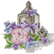 Load image into Gallery viewer, DIY Floral Pattern Cross Stitch Kit Flowers and Horse Lamps - AIMDIY