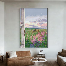 Load image into Gallery viewer, Flowers and Horses in the Window Cross Stitch Kits - AIMDIY