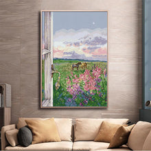 Load image into Gallery viewer, Flowers and Horses in the Window Cross Stitch Kits - AIMDIY