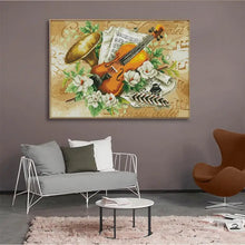 Load image into Gallery viewer, Flowers and Violins - Counted Print Cross Stitch - AIMDIY