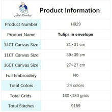 Load image into Gallery viewer, Flowers in an Envelope Count Printed Cross Stitch Embroidery - AIMDIY