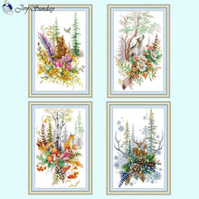 Load image into Gallery viewer, Joy Sunday Forest Elf Cross Stitch - AIMDIY