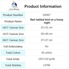 Load image into Gallery viewer, Frosty Snowy Night Lamp Bird Cross Stitch Kits For Beginners - AIMDIY