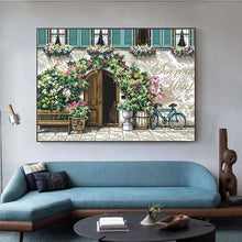 Load image into Gallery viewer, Gate Counrtyard Scenic Cross Stitch Kits - AIMDIY