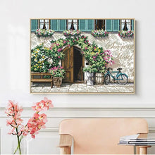 Load image into Gallery viewer, Gate Counrtyard Scenic Cross Stitch Kits - AIMDIY