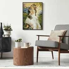 Load image into Gallery viewer, Girl Holding Cat Character Pattern Cross Stitch Kits - AIMDIY