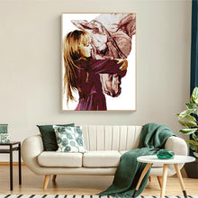 Load image into Gallery viewer, Girl and Horse Say Goodbye Cross Stitch Kits - AIMDIY