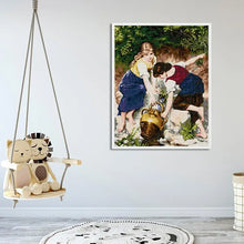 Load image into Gallery viewer, Girl Fetching Water - DIY Cross Stitch Kit Character Pattern - AIMDIY