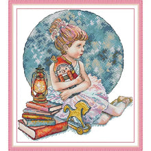 Load image into Gallery viewer, Girl with Nutcracker 14CT Cross Stitch Kit - AIMDIY
