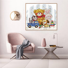 Load image into Gallery viewer, Good Friends DIY Cartoon Animal Patterns Bear Rabbit Dog Cat Cross Stitch Kit - AIMDIY
