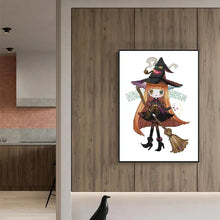Load image into Gallery viewer, Handmade Cross Stitch Halloween Witch DIY Cartoon Character Pattern - AIMDIY