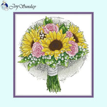 Load image into Gallery viewer, Bouquet Floral Patterns Cross Stitch Kits – DIY Embroidery Kit for Beginners & Crafters