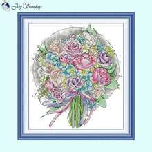 Load image into Gallery viewer, Bouquet Floral Patterns Cross Stitch Kits – DIY Embroidery Kit for Beginners & Crafters