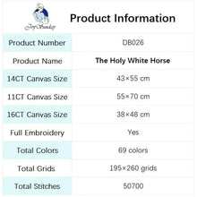 Load image into Gallery viewer, Holy White Horse Cross Stitch Kit - Mythical Animal Embroidery Set