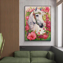 Load image into Gallery viewer, Holy White Horse Cross Stitch Kit - Mythical Animal Embroidery Set