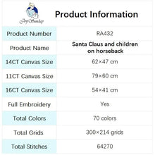Load image into Gallery viewer, Horseback Riding Santa Claus and Child Cross Stitch Kits Joy Sunday - AIMDIY