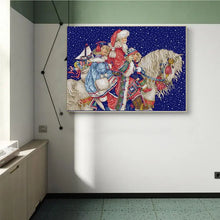 Load image into Gallery viewer, Horseback Riding Santa Claus and Child Cross Stitch Kits Joy Sunday - AIMDIY