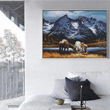 Load image into Gallery viewer, Horses Under the Snowy Mountains Cross Stitch Kit - AIMDIY