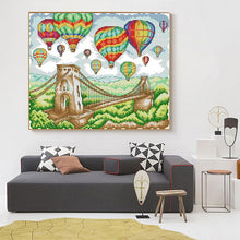 Load image into Gallery viewer, Hot Air Balloon On Bridge Scenic Pattern - AIMDIY