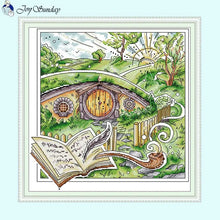 Load image into Gallery viewer, 11CT Counted Printed Fabric House of Dwarfs Landscape Cross Stitch Kits - AIMDIY