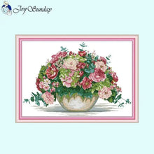 Load image into Gallery viewer, Cross Stitch Flower Pattern Hydrangea Bouquet - AIMDIY