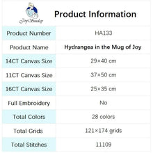 Load image into Gallery viewer, Hydrangea in a Mug of Joy - Joy Sunday Cross Stitch - AIMDIY